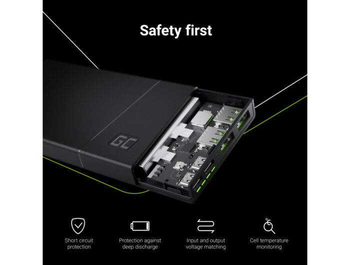 Power Bank Green Cell PowerPlay10 10000mAh USB-C 18W PD and 2x USB-A GC Ultra Charge - Image 4