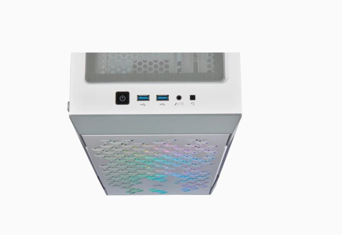 Corsair Icue 220T RGB Airflow Tempered Glass Mid-Tower Smart Case, White - Image 3