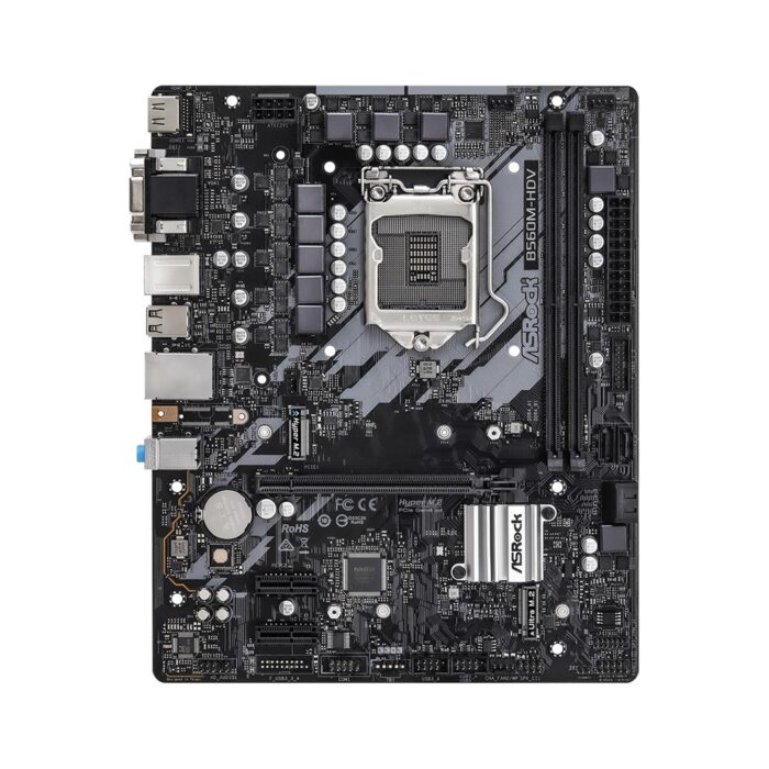 ASRock B560M-HDV Intel Socket 1200 Micro ATX HDMI/DVI-D/VGA M.2 USB 3.2 Gen1 Motherboard - Image 2