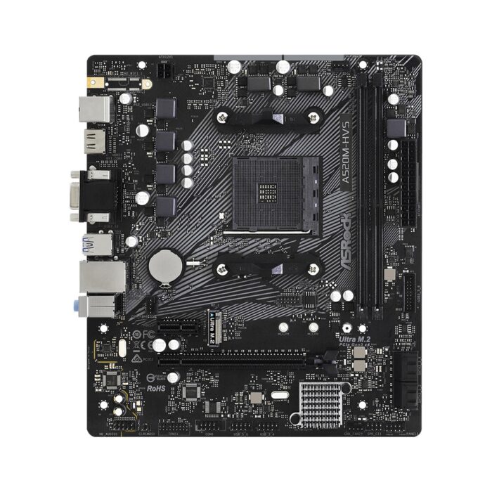 ASRock A520M-HVS AMD Socket AM4 Micro ATX VGA/HDMI M.2 USB 3.2 Gen1 Motherboard - Image 2