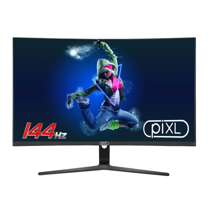 158511 piXL 27" 144Hz/ 165Hz Curved HDR G-Sync Compatible 5ms Frameless Gaming Monitor with FreeSync, DisplayPort & HDMI - Image 1