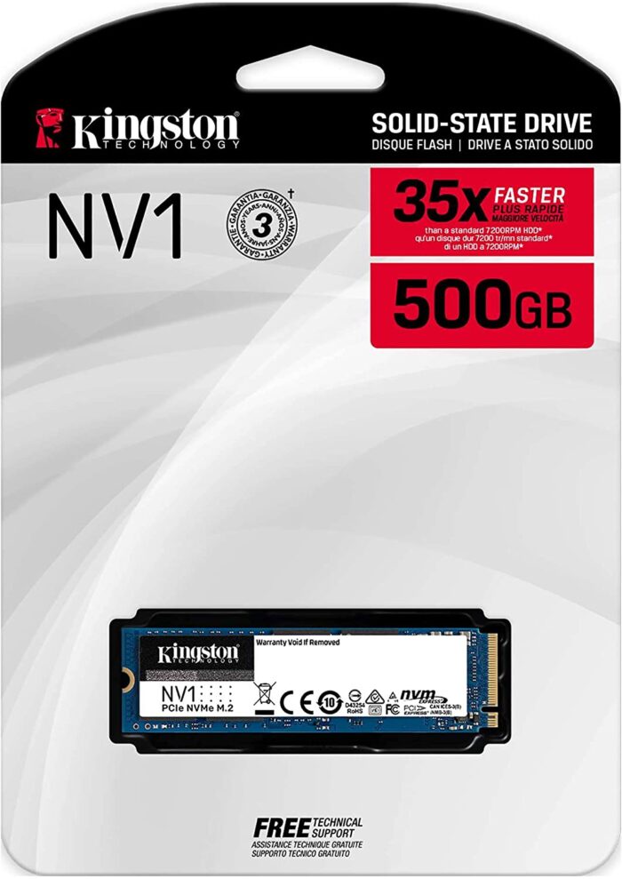 Kingston NV1 NVMe PCIe SSD 500GB M.2 2280 - SNVS/500G - Image 1