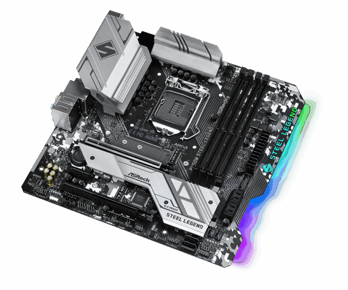 ASRock B460M Steel Legend Intel Socket 1200 Micro ATX HDMI/DisplayPort USB 3.2 Type C RGB Motherboard - Image 3