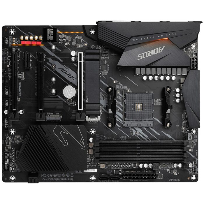 Gigabyte B550 AORUS ELITE V2 AMD Socket AM4 ATX HDMI/DIsplayPort M.2 RGB USB 3.2 Type-C Motherboard - Image 2