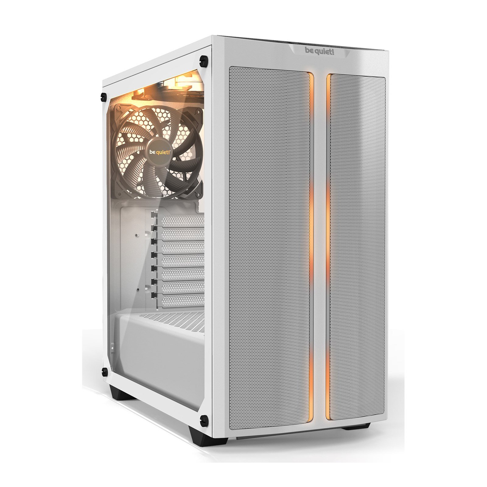 1_Pure_Base_500_DX_White_wht Be Quiet! Pure Base 500DX Gaming Case w/ Glass Window, ATX, No PSU, 3 x Pure Wings 2 Fans, ARGB Front Lighting, USB-C, White - Image 1