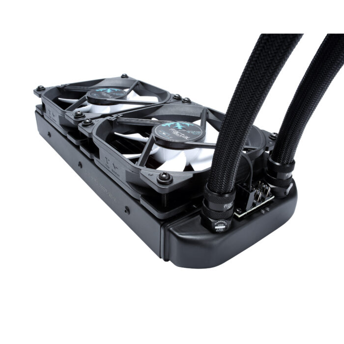 Fractal Design Celsius S24 240mm Liquid CPU Cooler, 2 x 12cm PWM Fans, Intelligent Temp-Control, Fan Hub, G 1/4" Thread, Black & White - Image 3