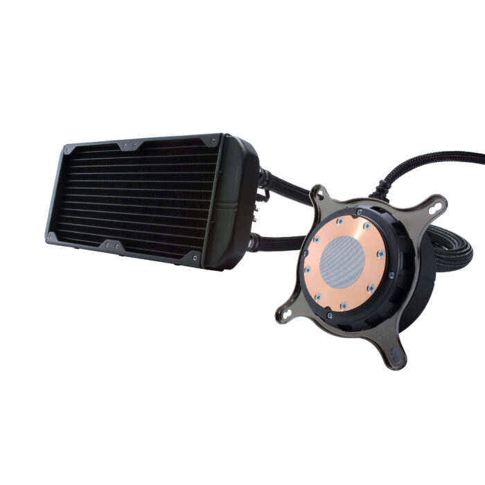 Fractal Design Celsius S24 240mm Liquid CPU Cooler, 2 x 12cm PWM Fans, Intelligent Temp-Control, Fan Hub, G 1/4" Thread, Black & White - Image 2