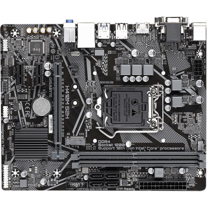Gigabyte H410M S2H Intel Socket 1200 Micro ATX HDMI/DVI/VGA M.2 USB 3.2 Gen1 Motherboard - Image 2