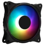CRONUS HALO-5 Fan, 120mm, 1200RPM, PWM Controlled, 8 Addressable RGB LEDs, 9 Blades for Optimised Airflow, Black Frame, White Blades - Image 3