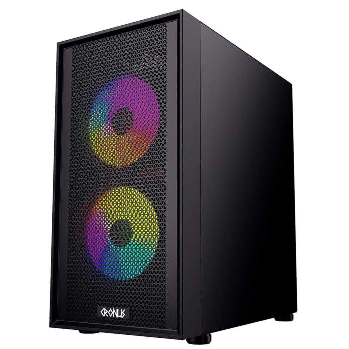 CRONUS Theia Case, Gaming, Black, Micro Tower Mesh Front Panel for Optimized Airflow, ARGB LED Fans - Image 4