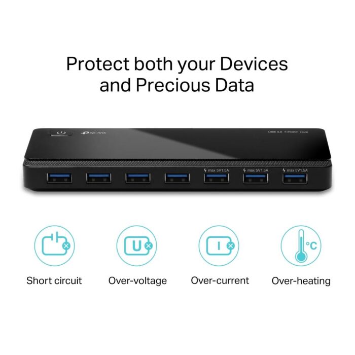 TP-Link UH700 Powered USB Hub 3.0 - 7 Ports USB HUB with Power Adapter - Image 2
