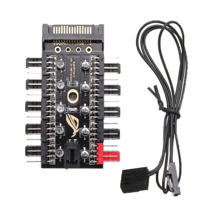 fan hub 0 10 Ports Fan Hub Splitter Speed Controller for 4 Pin PWM Fan - Image 1