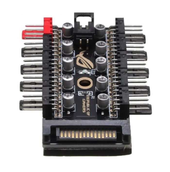 fan hub 10 Ports Fan Hub Splitter Speed Controller for 4 Pin PWM Fan - Image 2