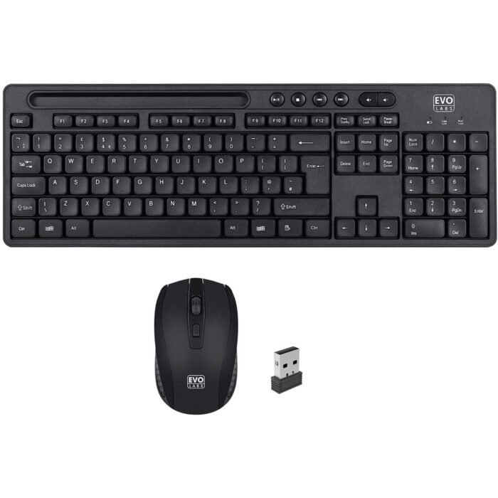 Evo Labs WM-757UK Wireless Keyboard and Mouse Combo Set, 2.4GHz Full Size Qwerty UK Ideal for Home/Office - Image 2