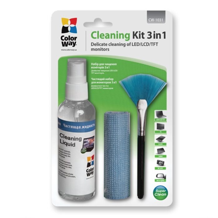 Multipurpose 3 in 1 Cleaner Set with Microfiber Cloth for Screen and Monitor - Image 1