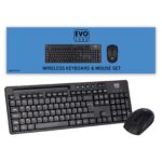 Evo Labs WM-757UK Wireless Keyboard and Mouse Combo Set, 2.4GHz Full Size Qwerty UK Ideal for Home/Office