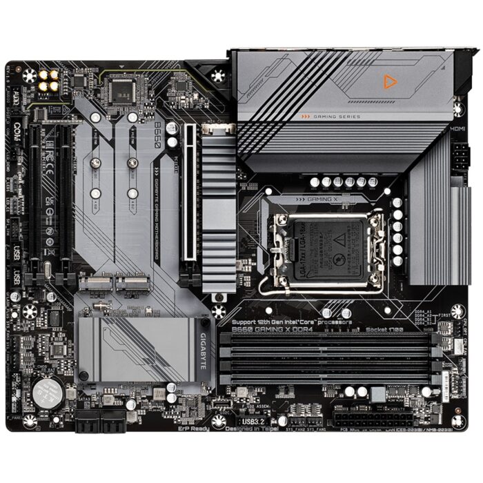 166433 Gigabyte B660 GAMING X DDR4 Motherboard, Intel Socket 1700, 12th Gen, ATX, Fully Covered Thermal Design, 3 x PCIe 4.0/3.0 M.2 with Thermal Guard, 2.5GbE Gaming LAN, Front USB 3.2 Gen 2 Type-C - Image 3