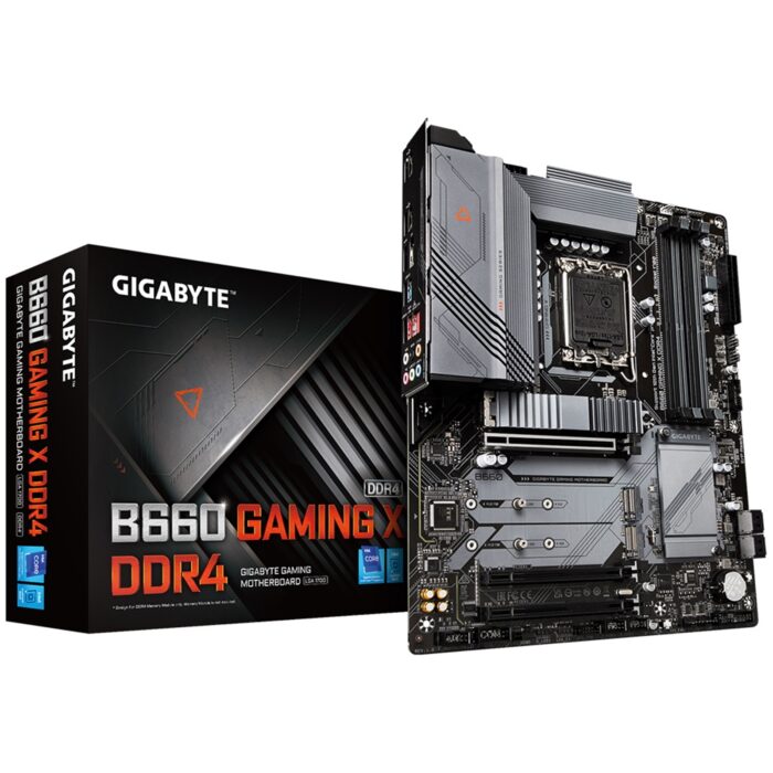 MBGIG-B660GAMX4 Gigabyte B660 GAMING X DDR4 Motherboard, Intel Socket 1700, 12th Gen, ATX, Fully Covered Thermal Design, 3 x PCIe 4.0/3.0 M.2 with Thermal Guard, 2.5GbE Gaming LAN, Front USB 3.2 Gen 2 Type-C - Image 1