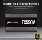 Corsair 550W Enthusiast TX-M Series TX550M V2 PSU, Rifle Bearing Fan, Semi-Modular, 80+ Gold - Image 2