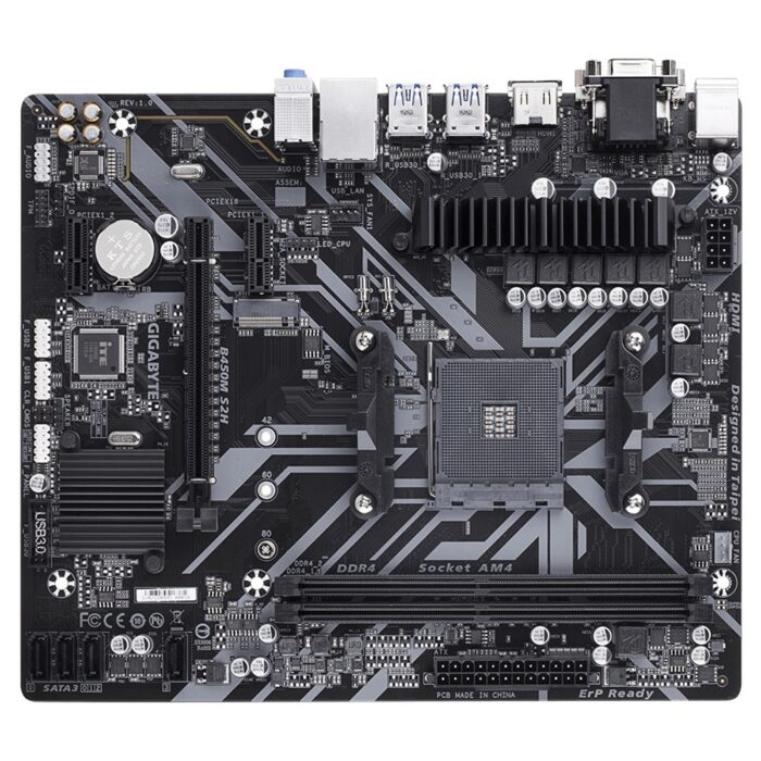 Gigabyte B450M S2H AMD Socket AM4 Micro ATX DDR4 VGA/DVI-D/HDMI USB 3.1 M.2 Motherboard - Image 2