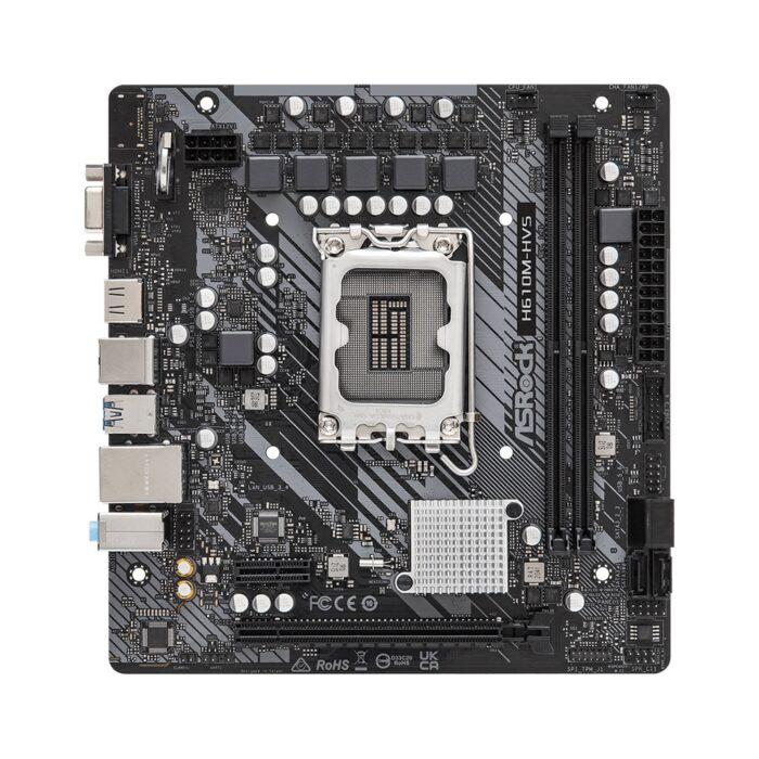 ASRock H610M-HVS Motherboard, Intel Socket 1700, 12th Gen, Micro ATX, DDR4 - Image 2