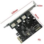 PCI-E to USB 3.0 4-Port PCI Express Expansion Card Adapter Hub 15 pin SATA Power Connector - Image 2
