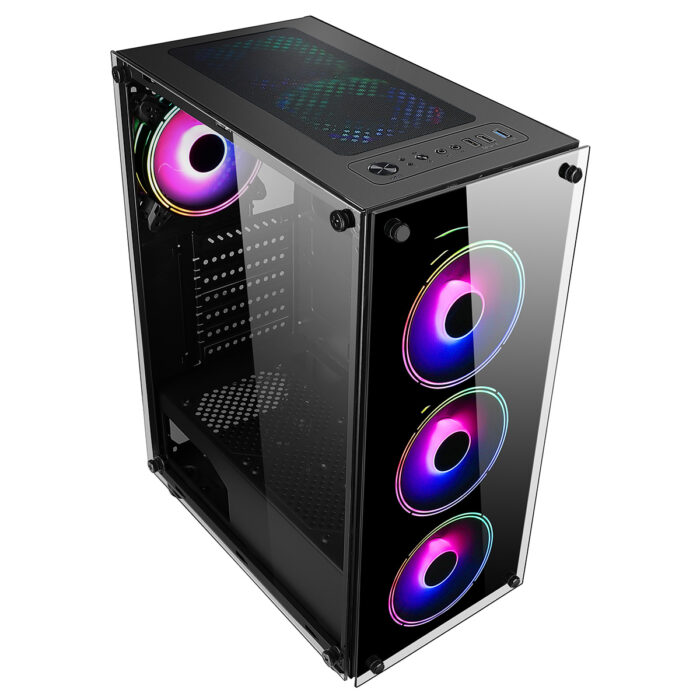 CIT Mirage F6 6x RGB Rainbow Fans TG Front and Side Panel - Image 4