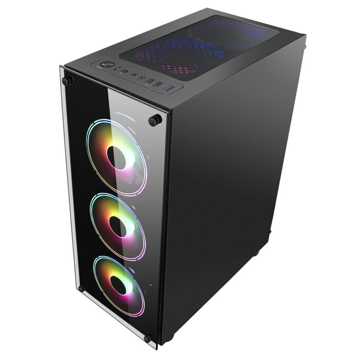 CIT Mirage F6 6x RGB Rainbow Fans TG Front and Side Panel - Image 5