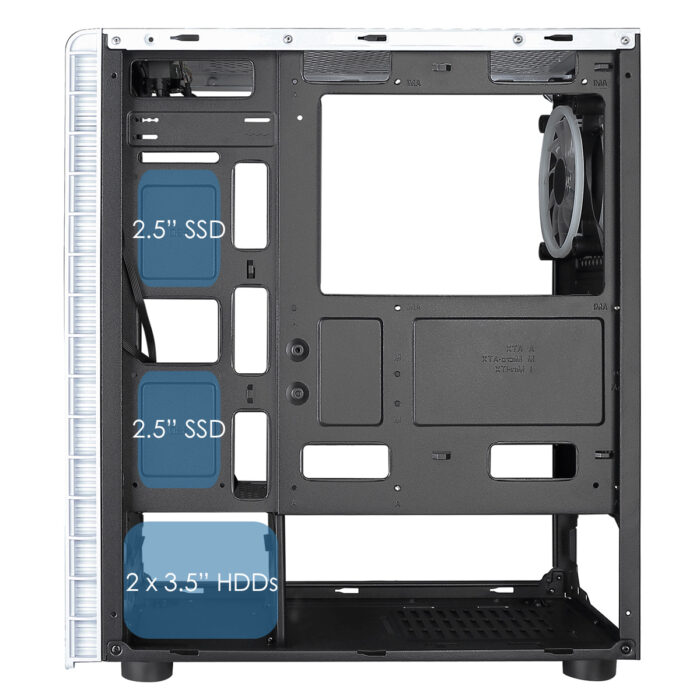 CIT Raider White 4 x Halo Spectrum RGB Fans Glass Front and Side MB SYNC - Image 6