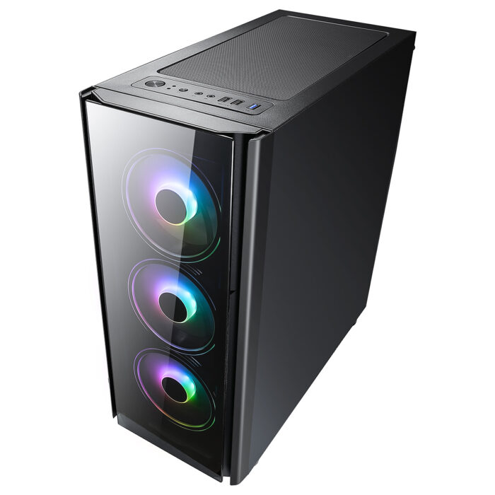 CIT Tornado ATX Gaming Case 4x ARGB Fans TG Front and Side Panel EPE - Image 5