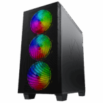 GameMax Aero Mini ARGB Case 4 x ARGB Fans Black With White Internals - Image 3