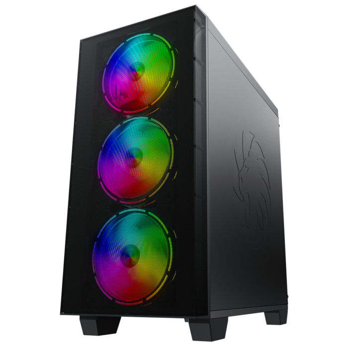 GameMax Aero Mini ARGB Case 4 x ARGB Fans Black With White Internals - Image 3