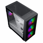 GameMax Aero Mini ARGB Case 4 x ARGB Fans Black With White Internals - Image 4