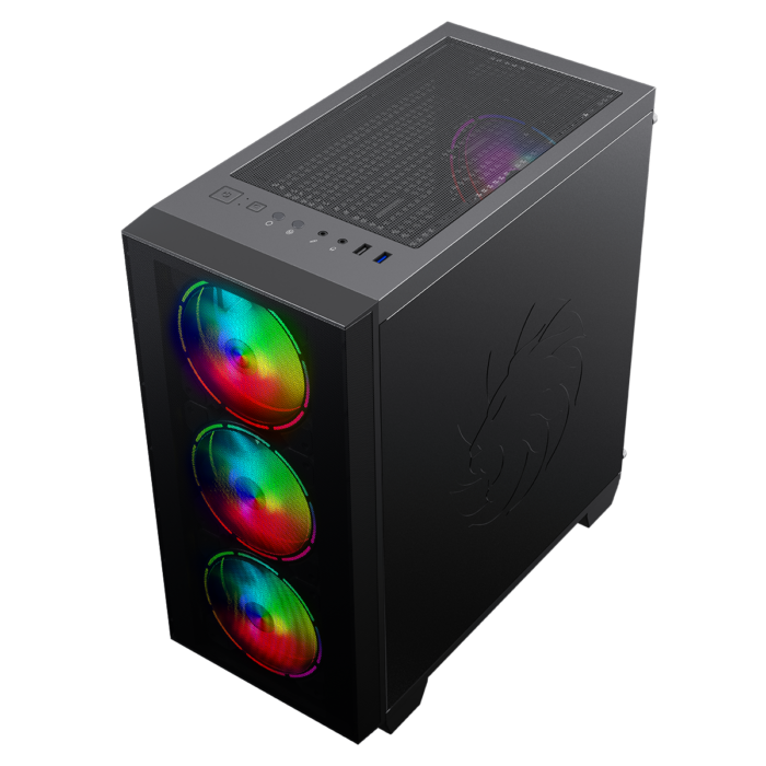 GameMax Aero Mini ARGB Case 4 x ARGB Fans Black With White Internals - Image 5