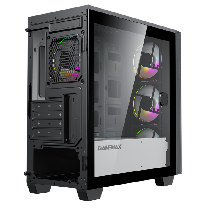 GameMax Aero Mini ARGB Case 4 x ARGB Fans Black With White Internals - Image 8