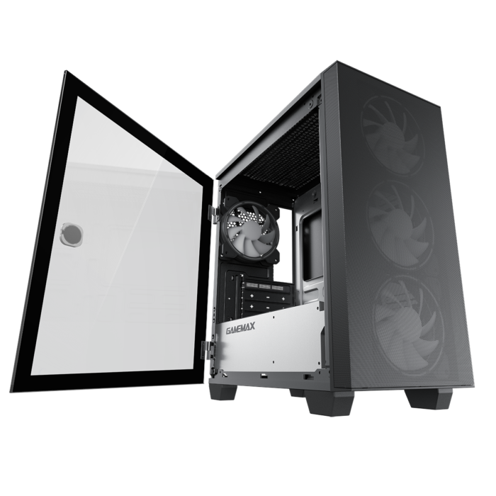 GameMax Aero Mini ARGB Case 4 x ARGB Fans Black With White Internals - Image 9