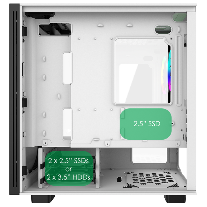 GameMax Commando MATX White 1x Side Window 1 x ARGB Velocity Fan - Image 8