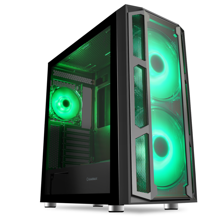 GameMax F15G Gaming Case 2x 20cm ARGB Fan 1x 12cm ARGB Fan TG Front+Side MB Sync - Image 2