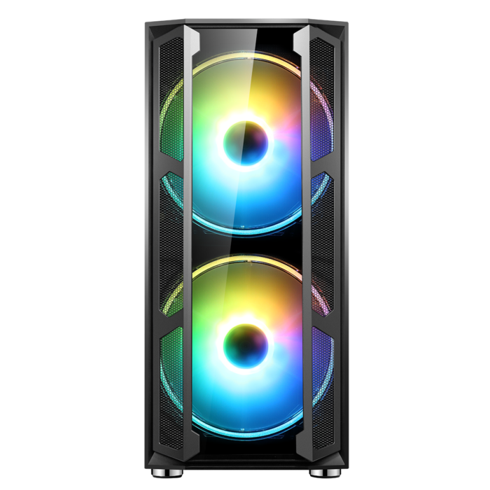 GameMax F15G Gaming Case 2x 20cm ARGB Fan 1x 12cm ARGB Fan TG Front+Side MB Sync - Image 4