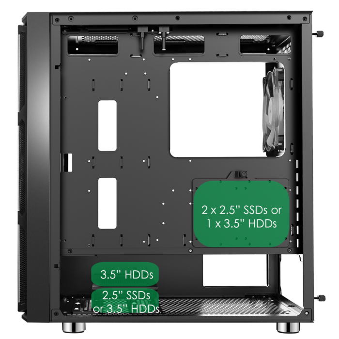 GameMax F15G Gaming Case 2x 20cm ARGB Fan 1x 12cm ARGB Fan TG Front+Side MB Sync - Image 8