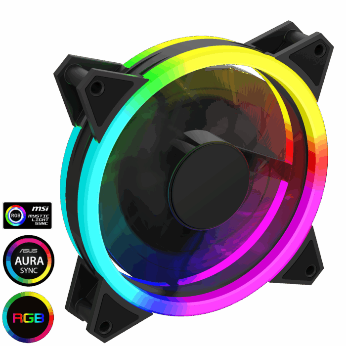 Velocity 12cm ARGB Fan Bulk 3pin M&F Aura Header 3pin / 4pin Power - Image 1