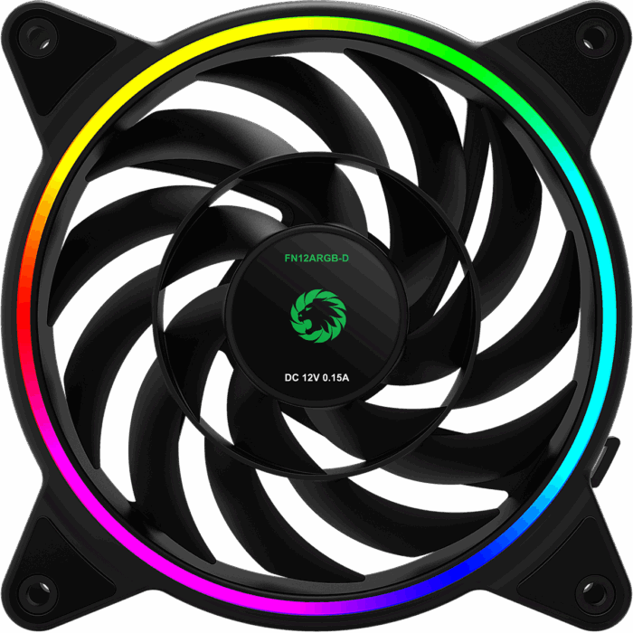 gmxfanrazor-04 Razor 12cm Rainbow ARGB Fan RTB 3pin M&F Aura Header 3pin/4pin Power - Image 2