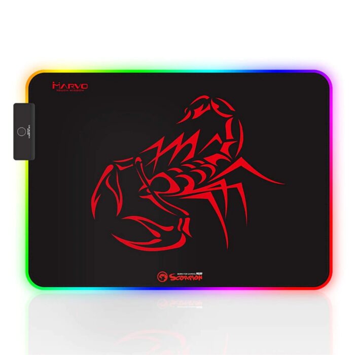 Marvo MG08 Gaming Mouse Pad, 7 Colour LED with 3 RGB Effects, Medium 350x250x4mm, USB Connection - Image 2