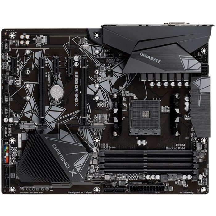 Gigabyte B550 GAMING X AMD Socket AM4 ATX DVI/HDMI Dual M.2 USB 3.2 Gen2 Motherboard - Image 2