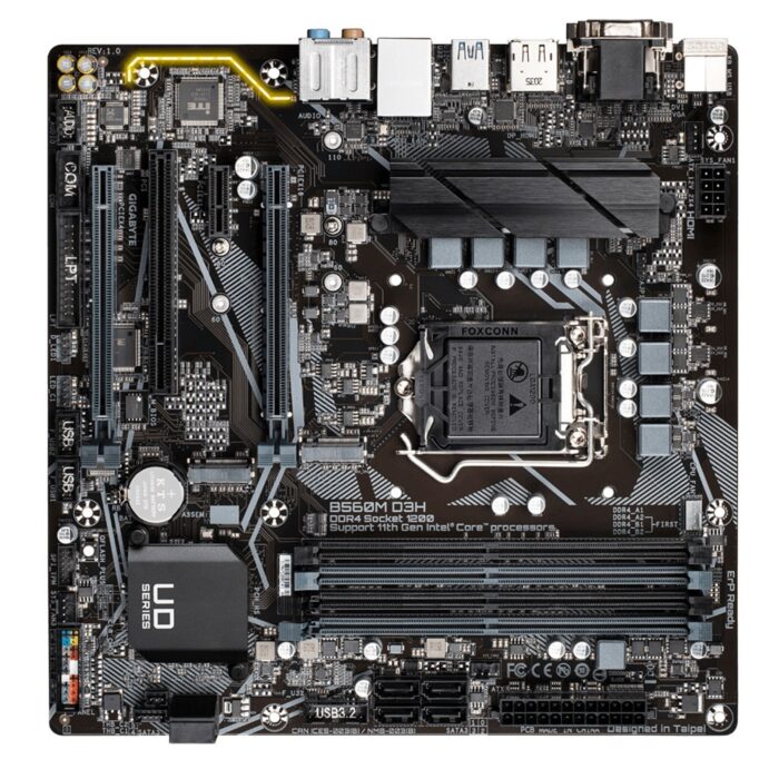 Gigabyte B560M D3H Intel Socket 1200 Micro ATX HDMI/DVI/VGA/DisplayPort USB 3.2 Gen1 Motherboard - Image 2