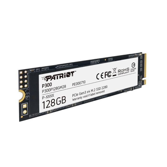 162386 Patriot P300 (P300P128GM28) 128GB NVMe M.2 Interface, PCIe x3, 2280 Length, Read 1600MB/s, Write 600MB/s - Image 2