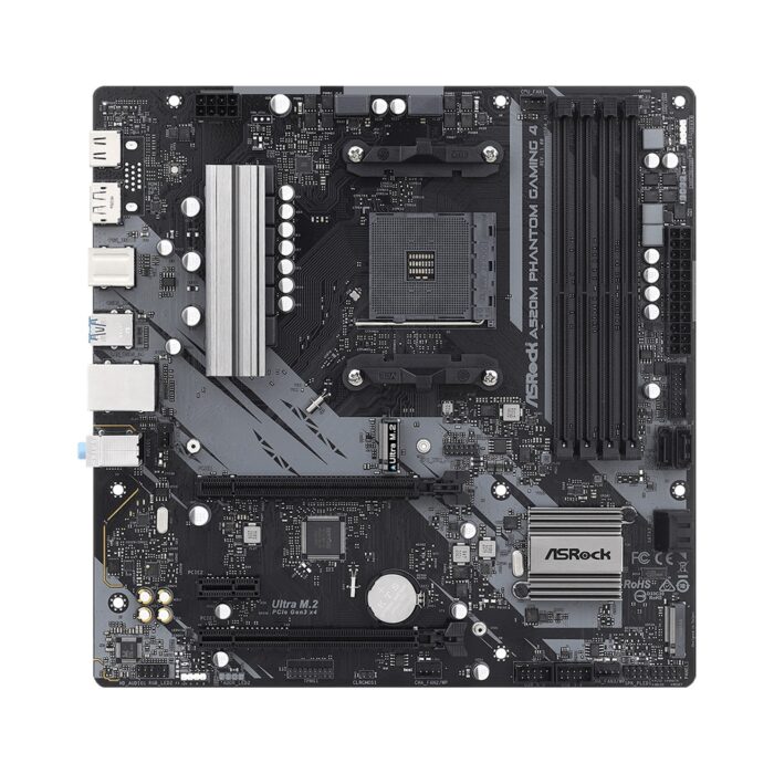 ASRock B550M Phantom Gaming 4 AMD Socket AM4 HDMI/DIsplayPort Micro ATX USB 3.2 Gen1 Motherboard - Image 2