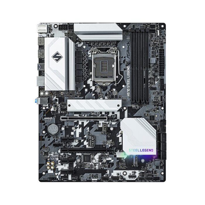 171467 ASRock H570 STEEL LEGEND Motherboard, Intel Socket 1200, 11th/10th Gen, USB 3.2 Type-C, RGB, DDR4, Dragon 2.5G LAN - Image 2