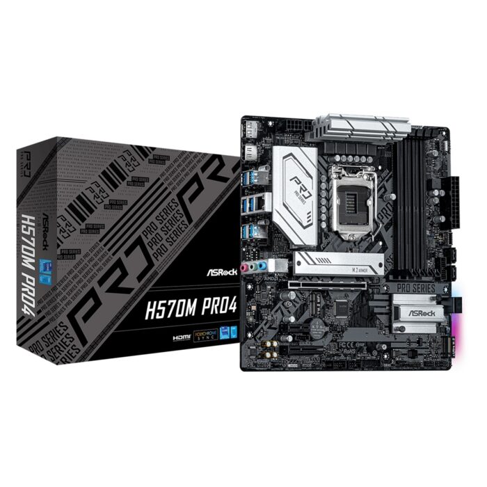 MBASR-H570MPRO4 ASRock H570M PRO4 DDR4 Motherboard, Intel Socket 1200, 10th/11th Gen - Image 1