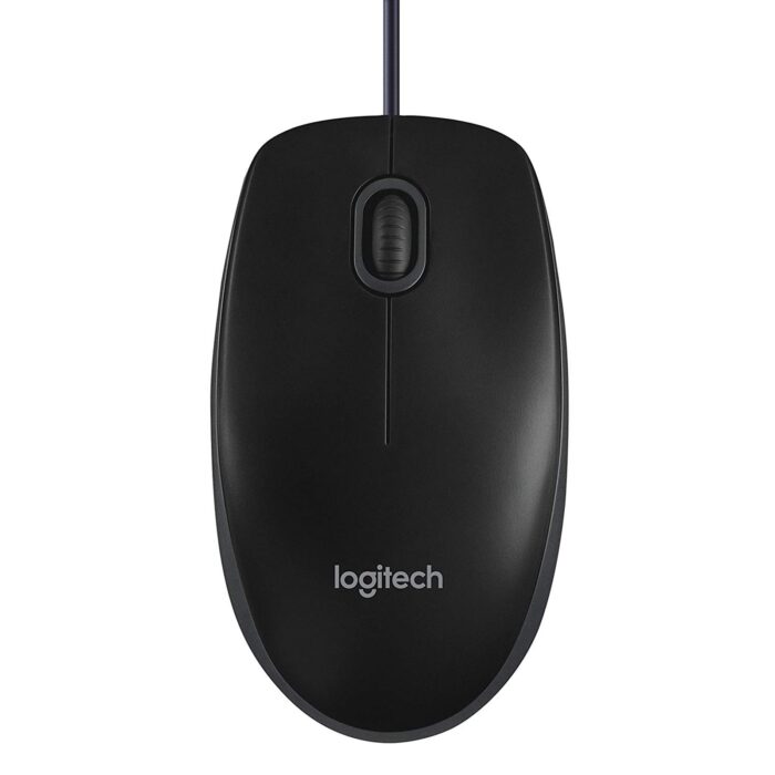 Logitech B100 Wired USB Mouse, 3-Buttons, 1000dpi and Optical Tracking, Ambidextrous Design for PC, Mac and Laptop, Black - Image 1
